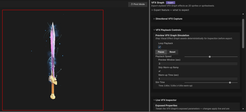 VFX Playback Controls with the Sim Time and Preview Window scrub controls