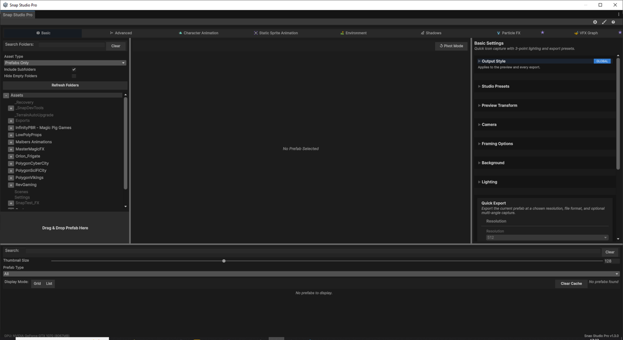 The Snap Studio Pro window with the tab bar, live preview, and side panels labelled